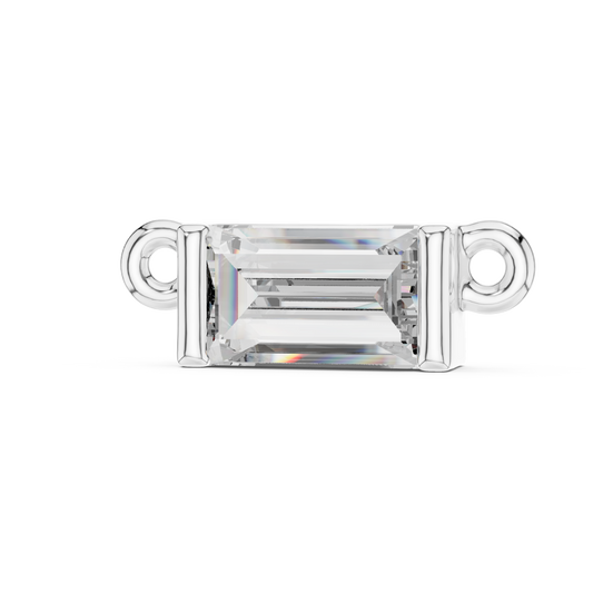 Modern Solitaire Baguette Diamond Pendant