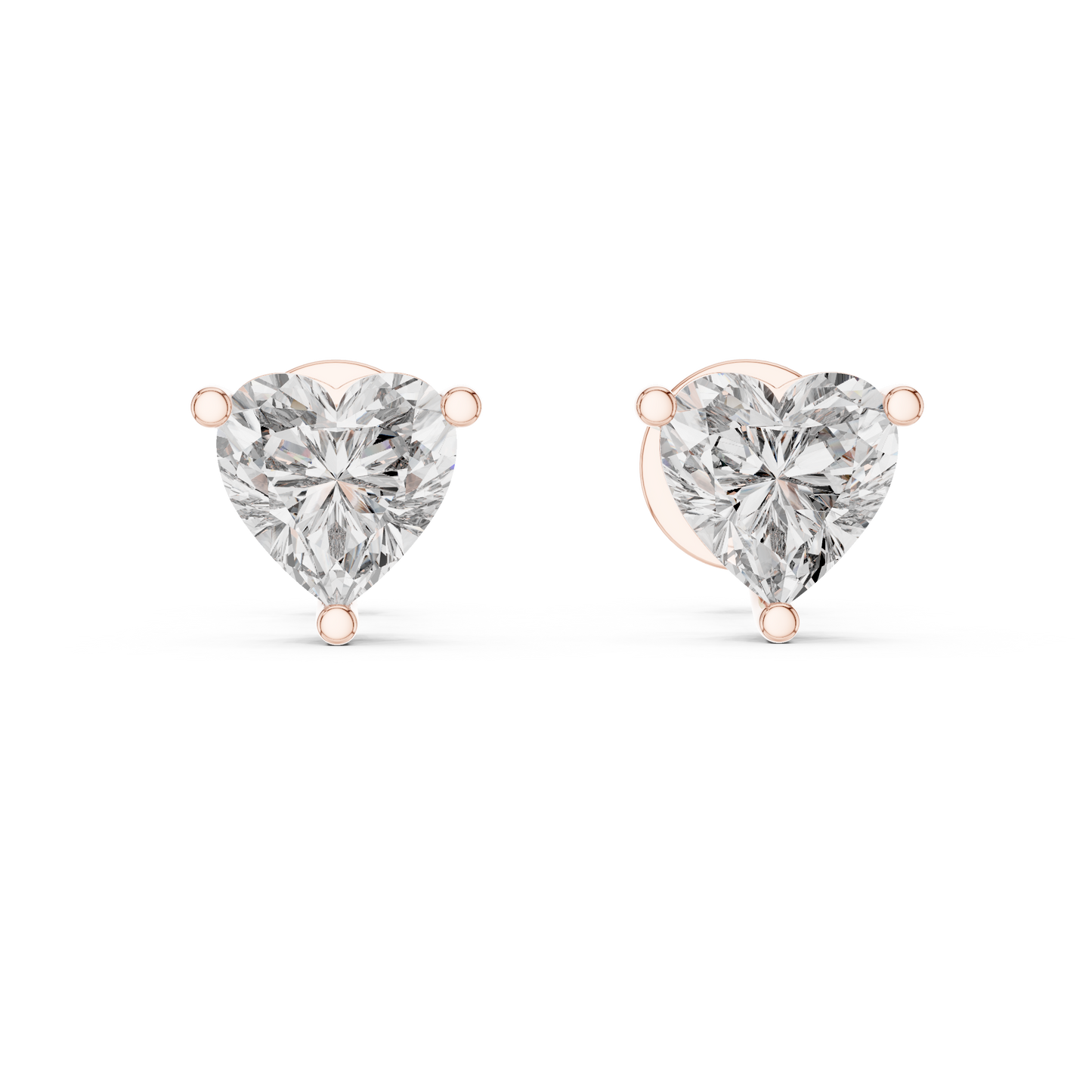 1.50 CTW Heart Cut Lab Diamond Stud Earrings