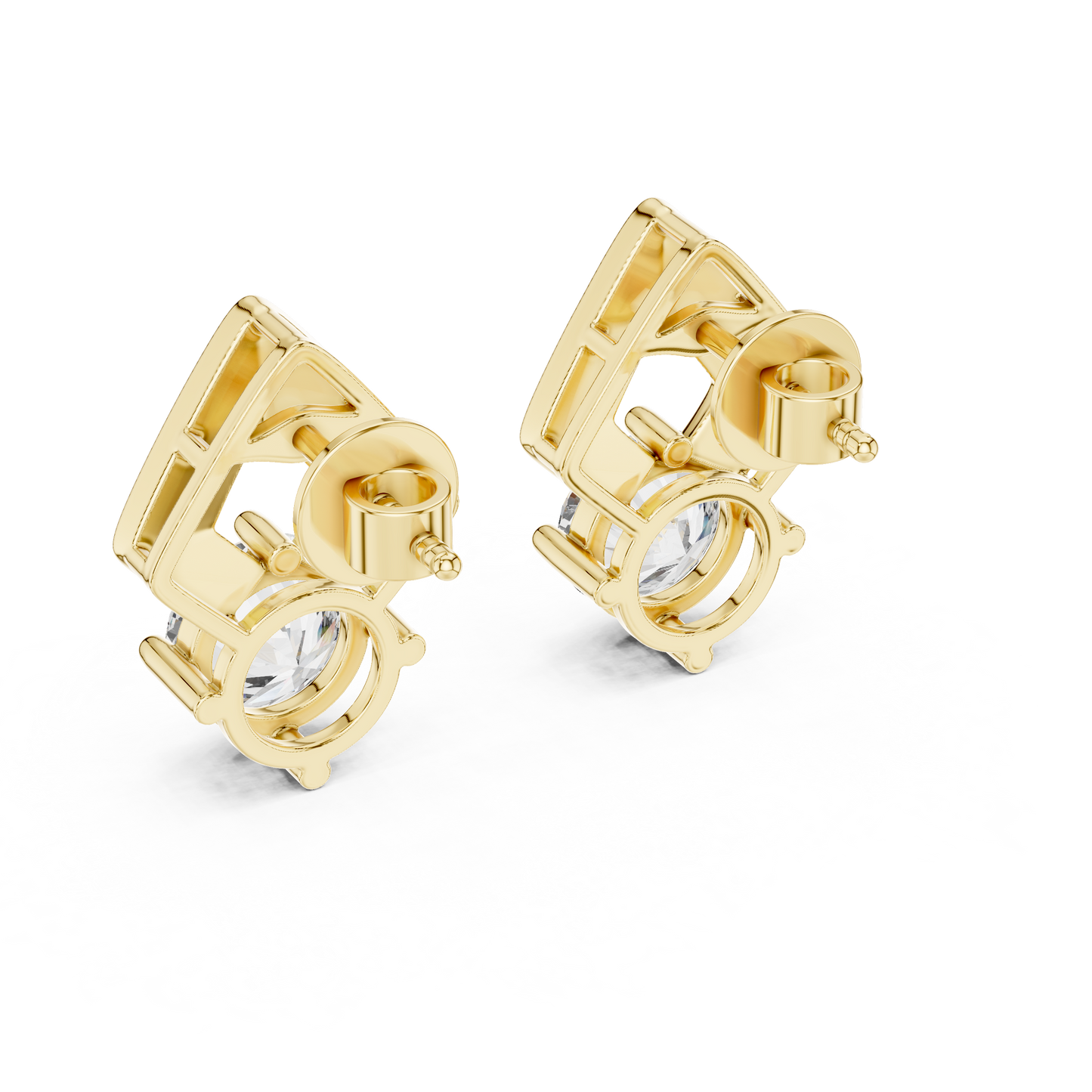 2.50 CTW Round Diamond Geometric Drop Earrings