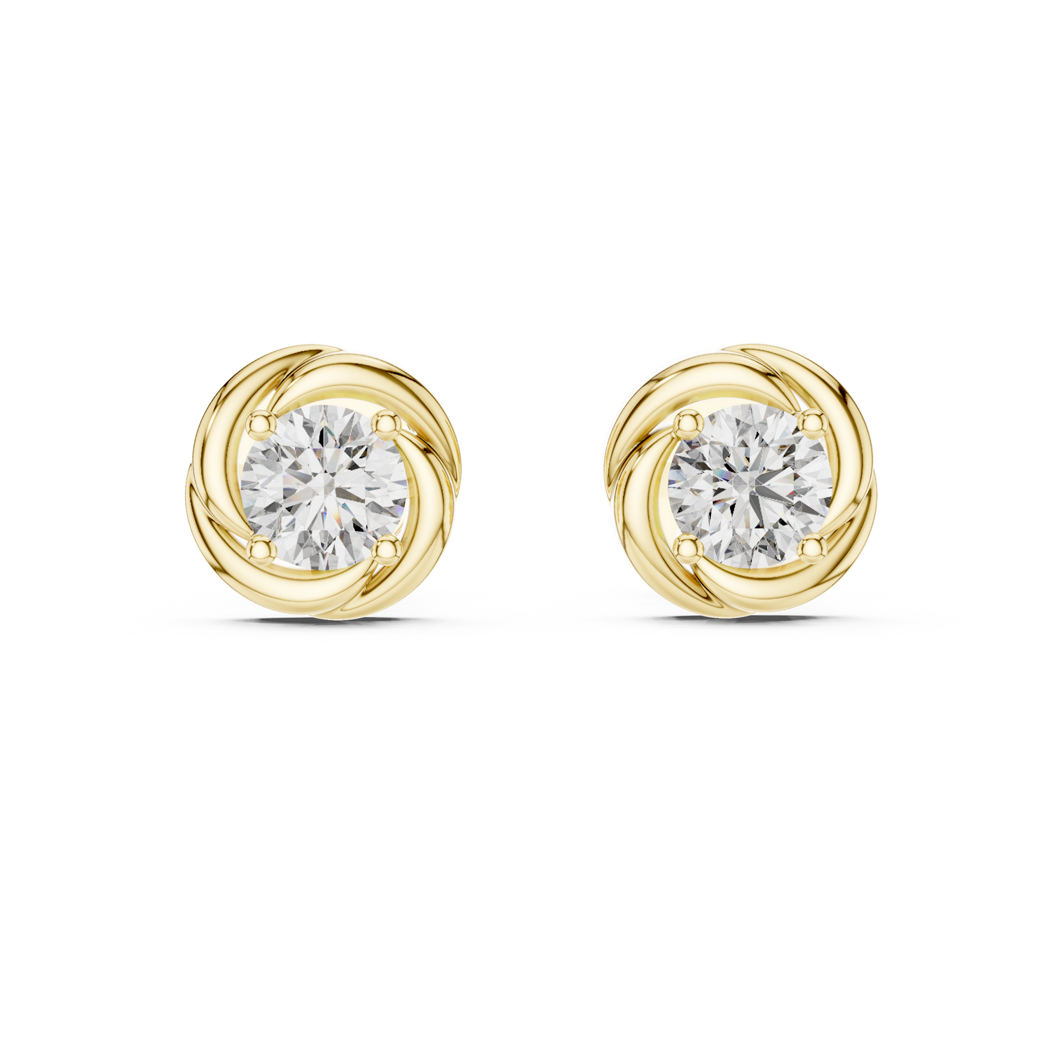 0.48 CTW Round Lab-Grown Diamond Swirl Knot Stud Earrings