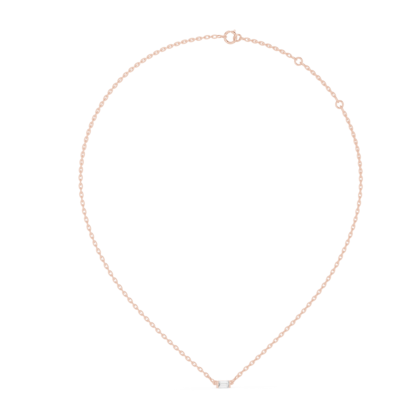 Modern Solitaire Baguette Diamond Pendant