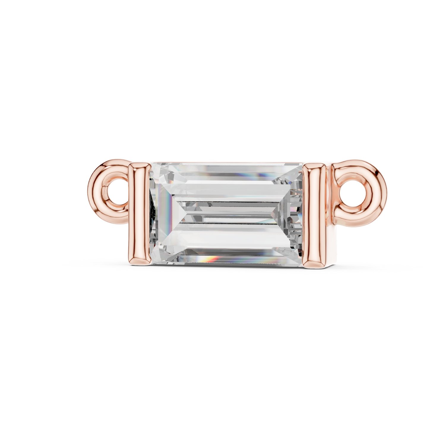 Modern Solitaire Baguette Diamond Pendant