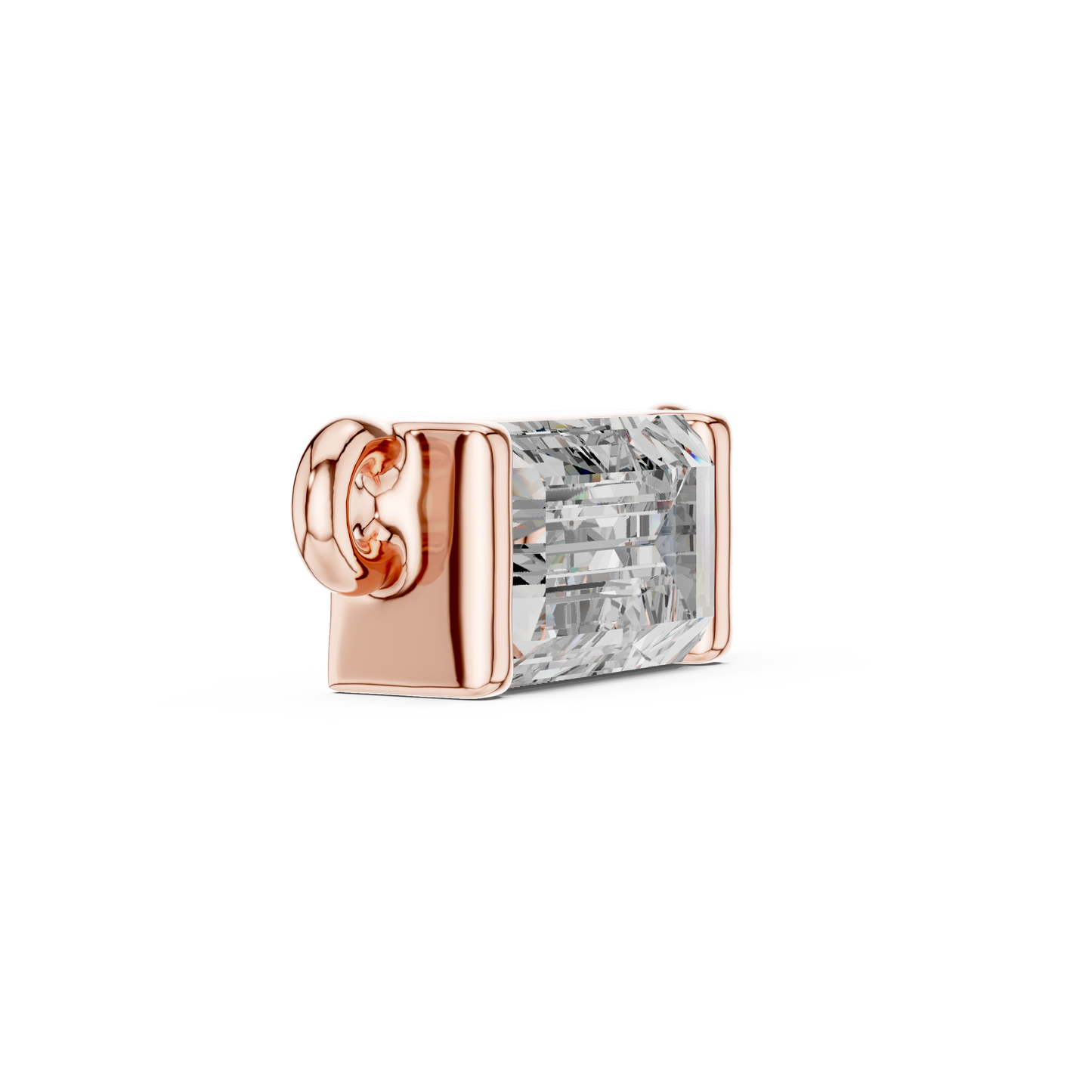 Modern Solitaire Baguette Diamond Pendant