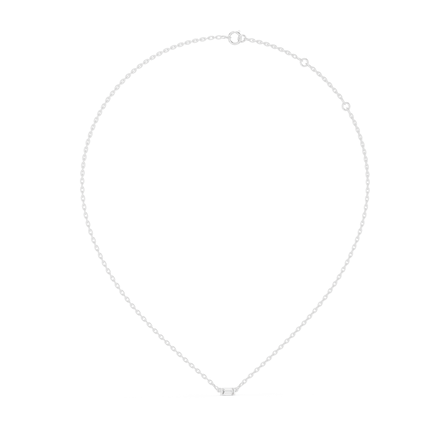Modern Solitaire Baguette Diamond Pendant