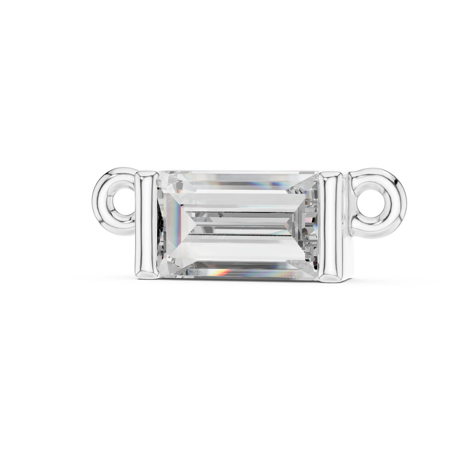 Modern Solitaire Baguette Diamond Pendant