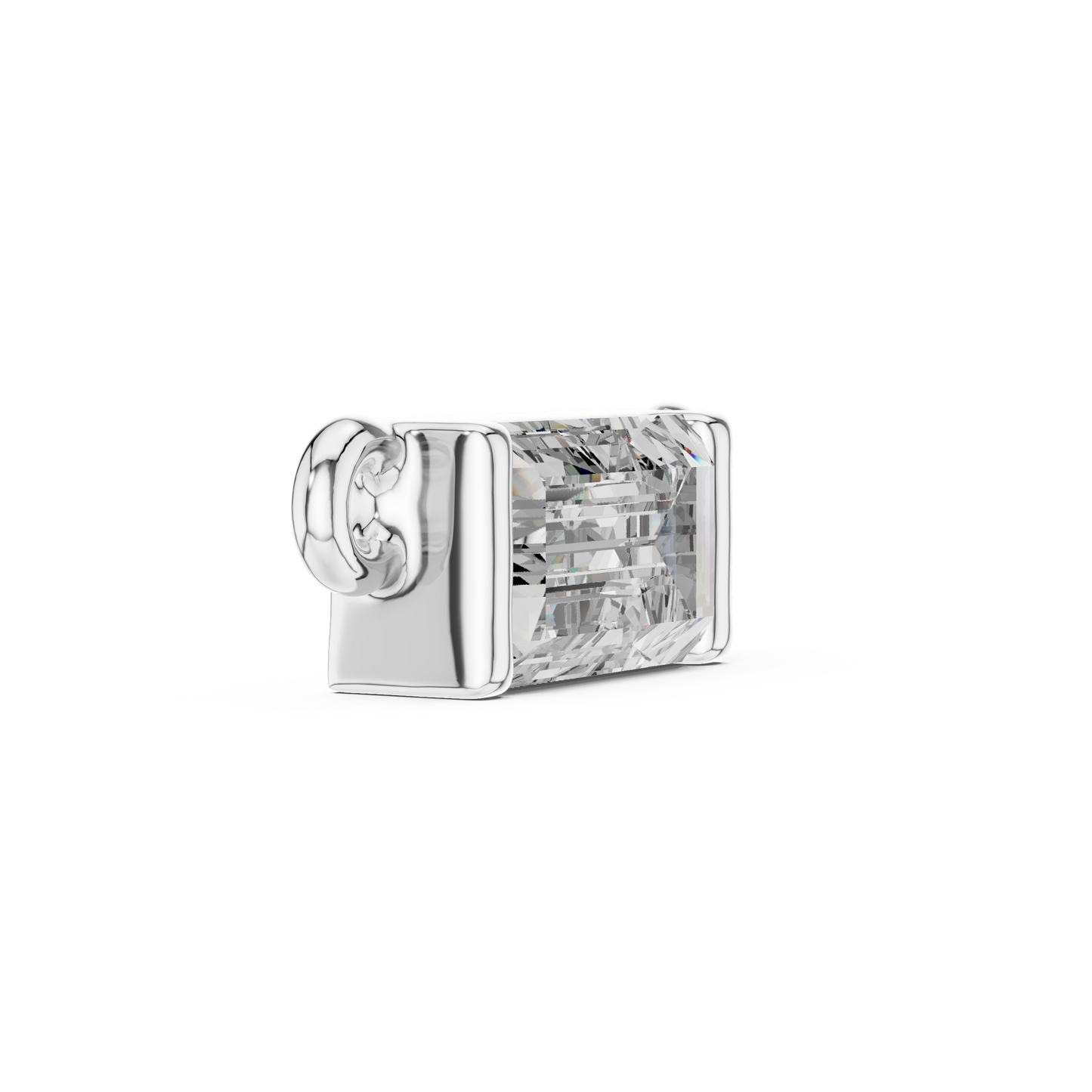 Modern Solitaire Baguette Diamond Pendant