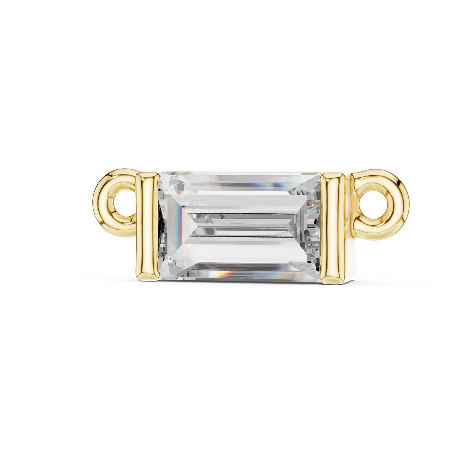Modern Solitaire Baguette Diamond Pendant