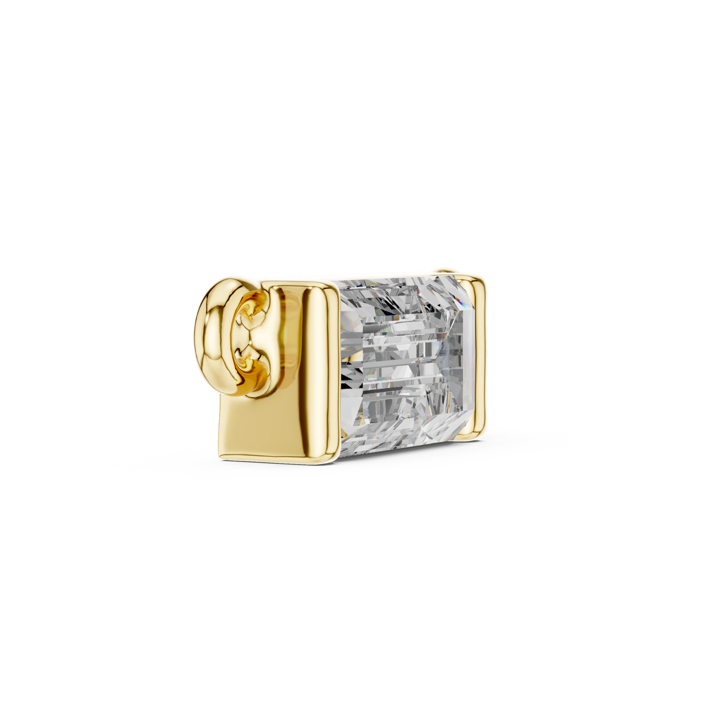Modern Solitaire Baguette Diamond Pendant