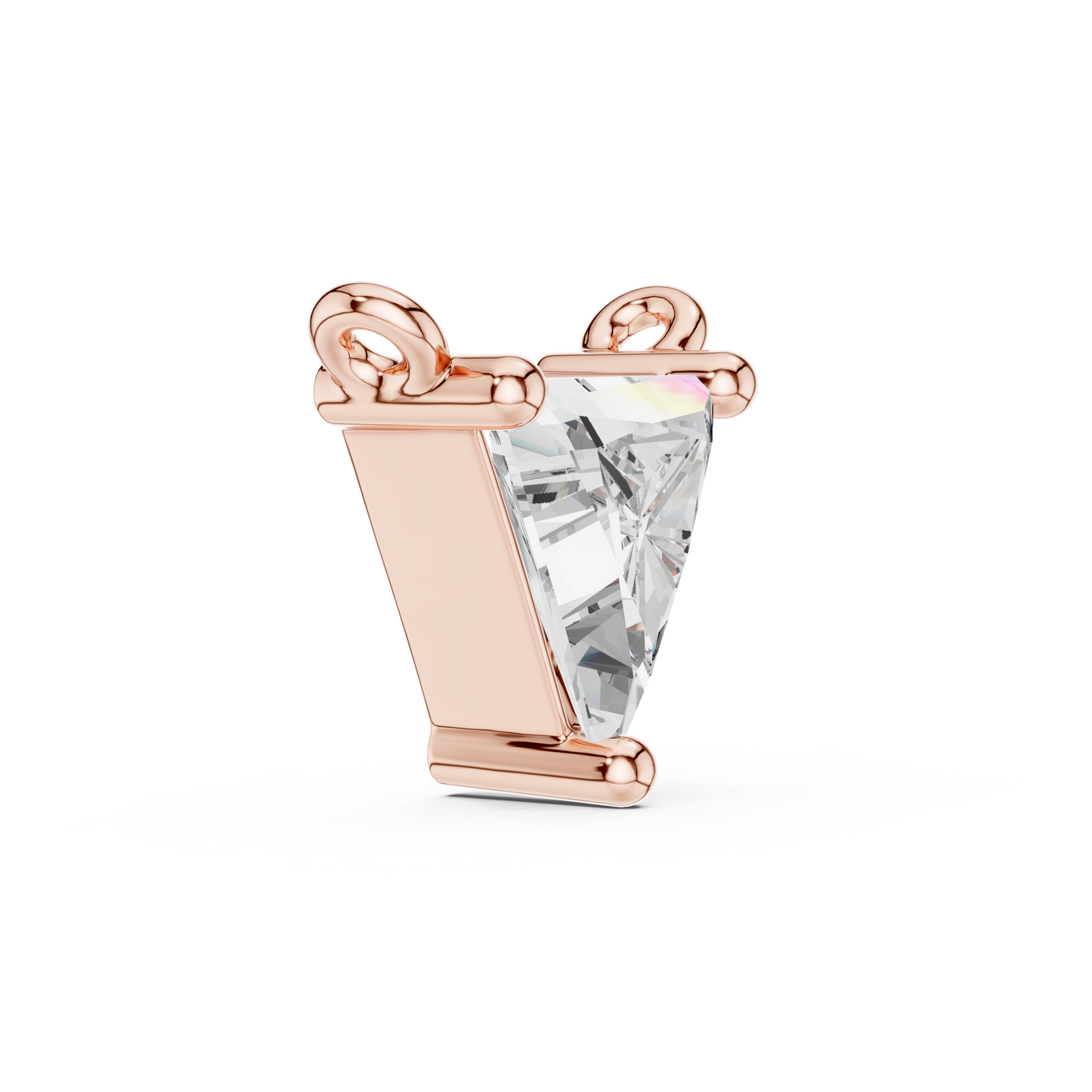 0.74 CT Triangle Diamond Solitaire Pendant Necklace