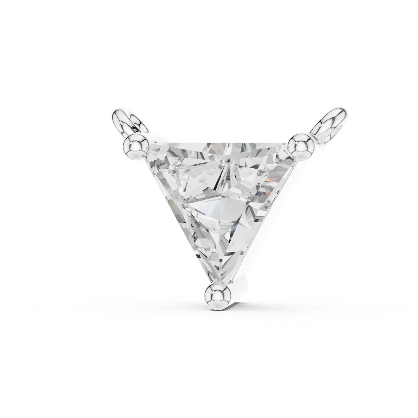 0.74 CT Triangle Diamond Solitaire Pendant Necklace