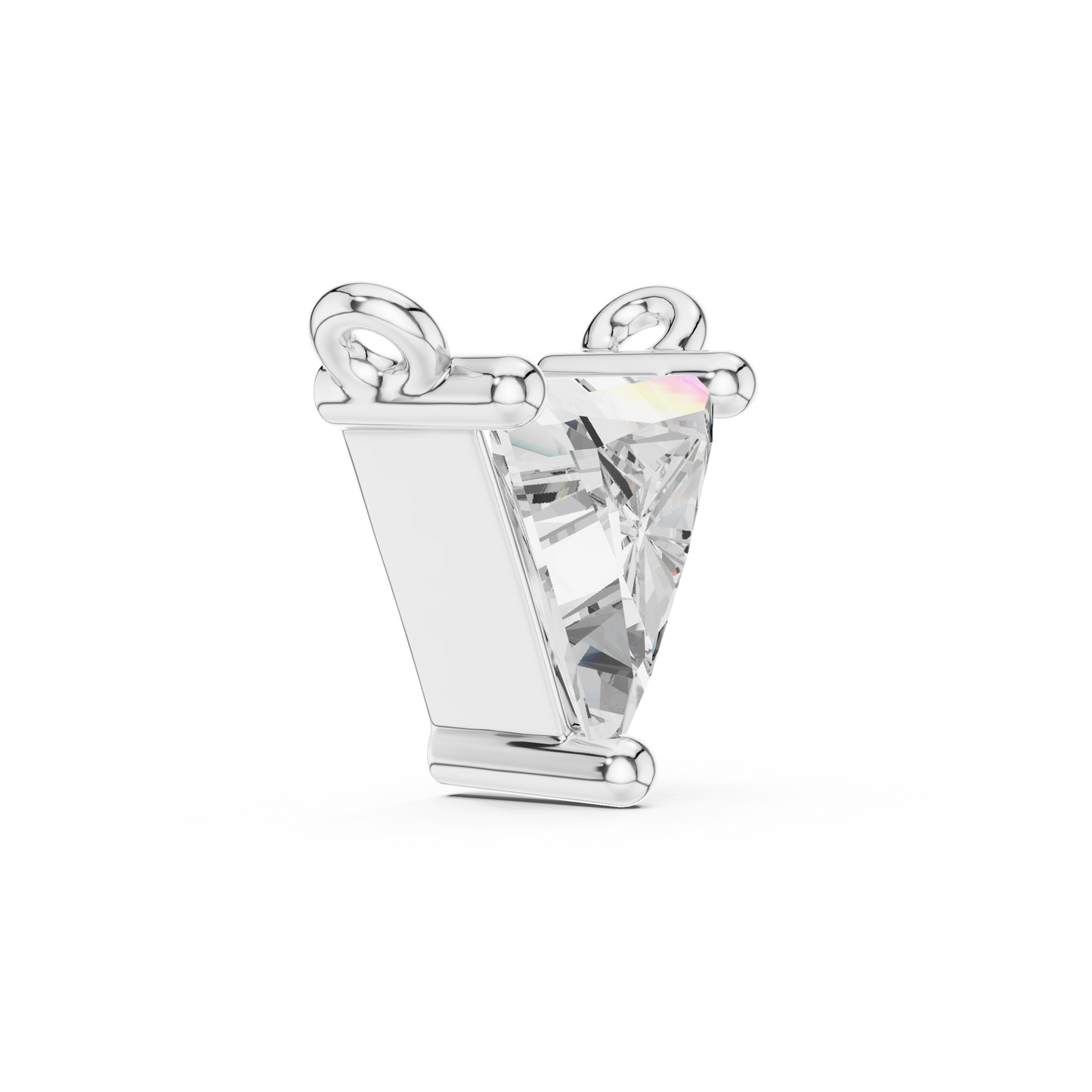 0.74 CT Triangle Diamond Solitaire Pendant Necklace