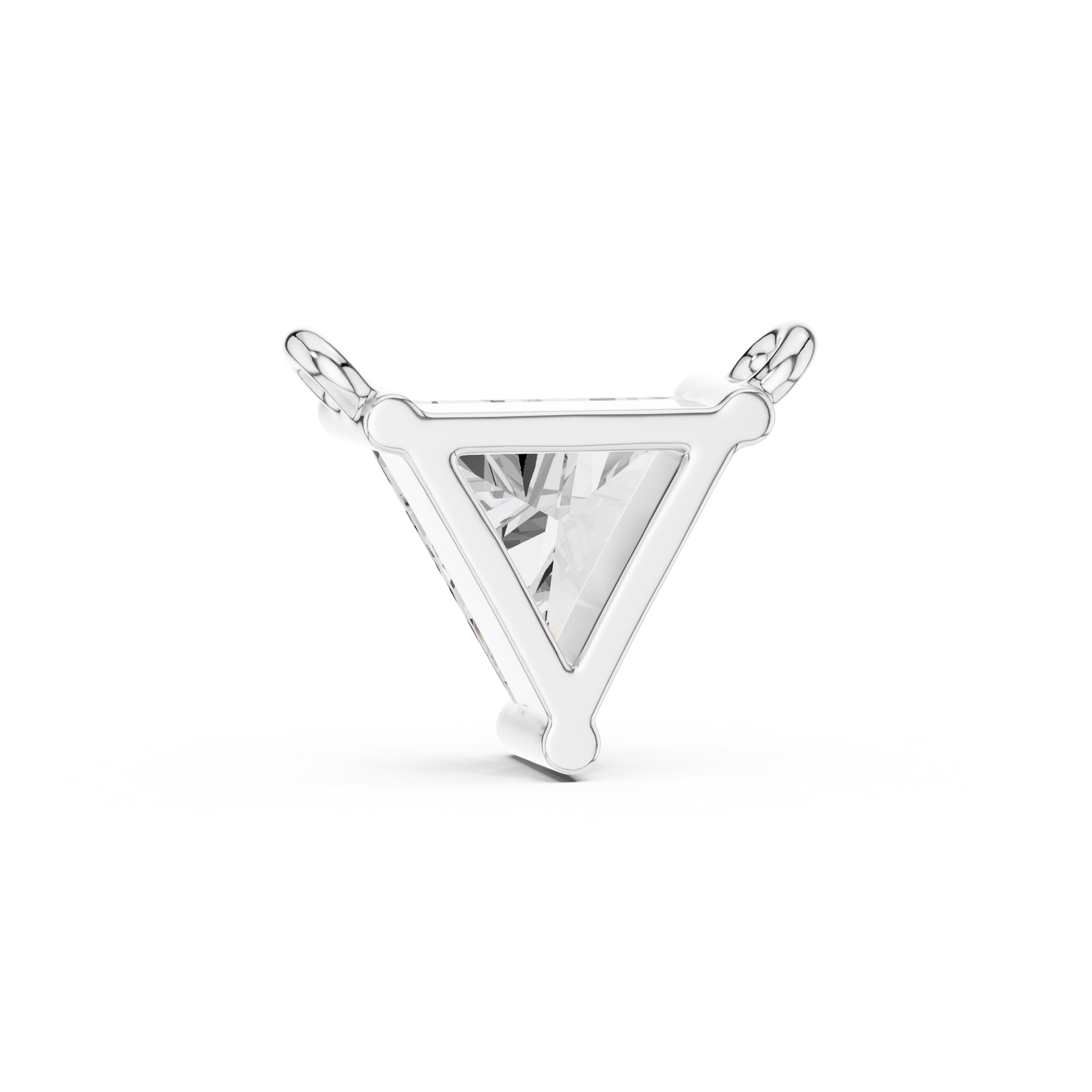 0.74 CT Triangle Diamond Solitaire Pendant Necklace