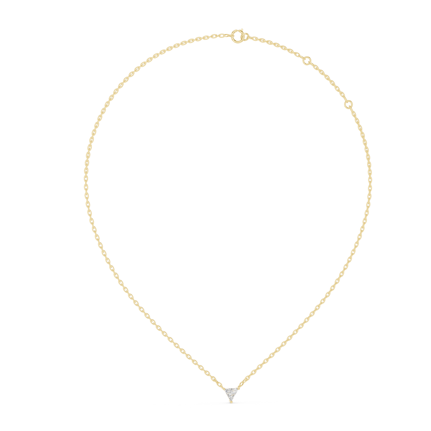 0.74 CT Triangle Diamond Solitaire Pendant Necklace