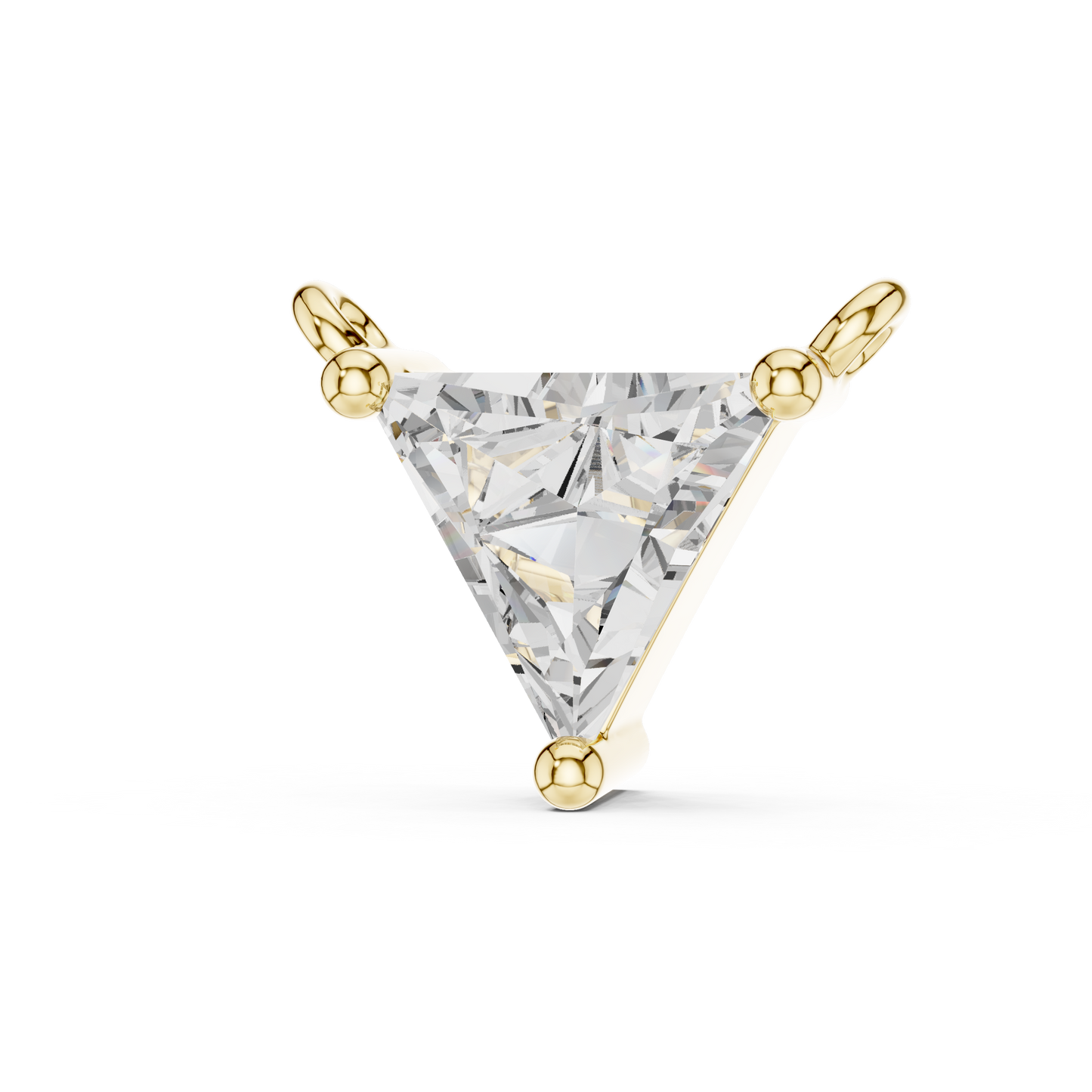 0.74 CT Triangle Diamond Solitaire Pendant Necklace