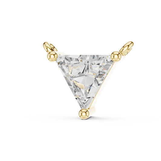 0.74 CT Triangle Diamond Solitaire Pendant Necklace