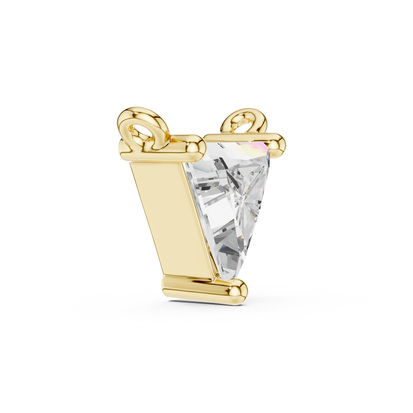 0.74 CT Triangle Diamond Solitaire Pendant Necklace