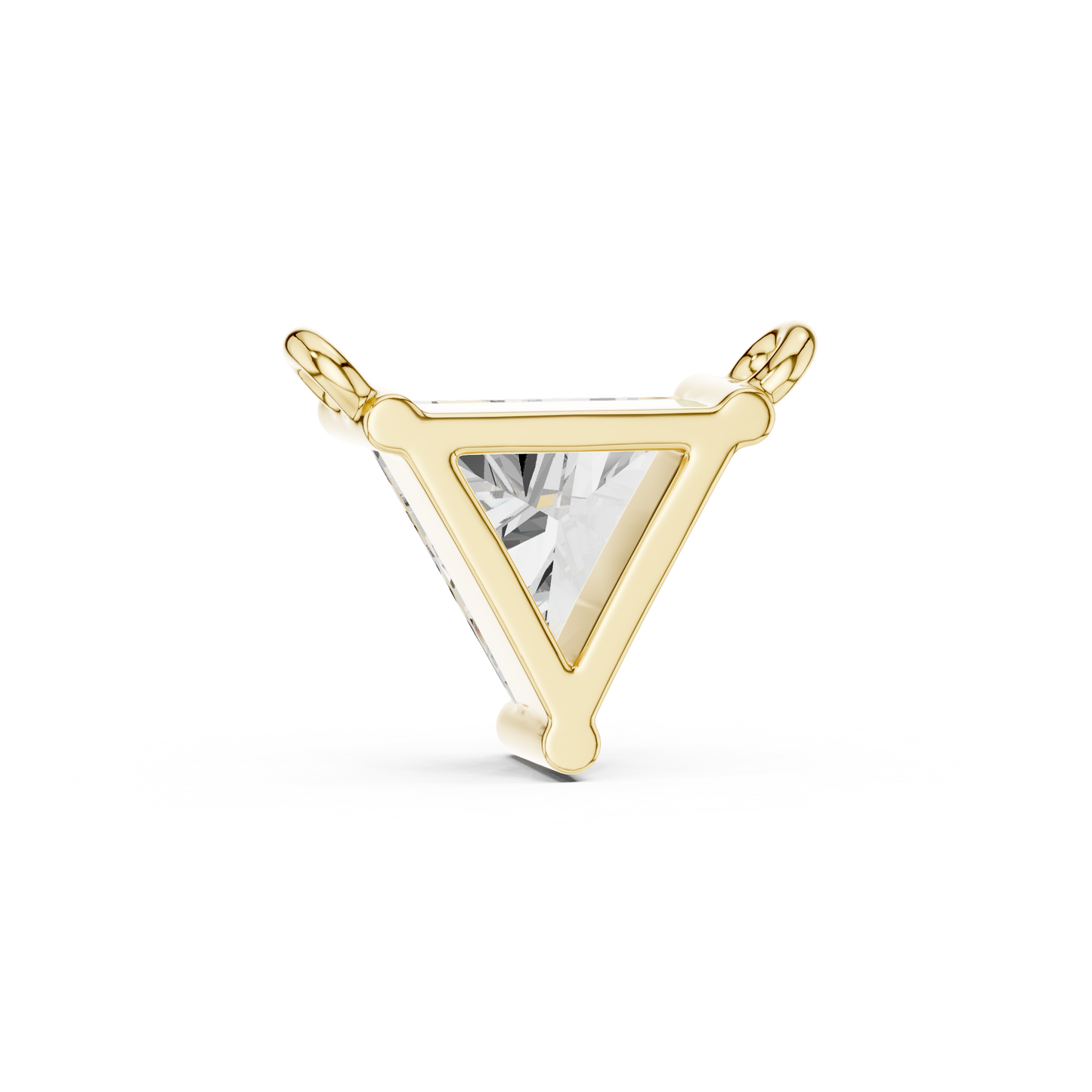 0.74 CT Triangle Diamond Solitaire Pendant Necklace