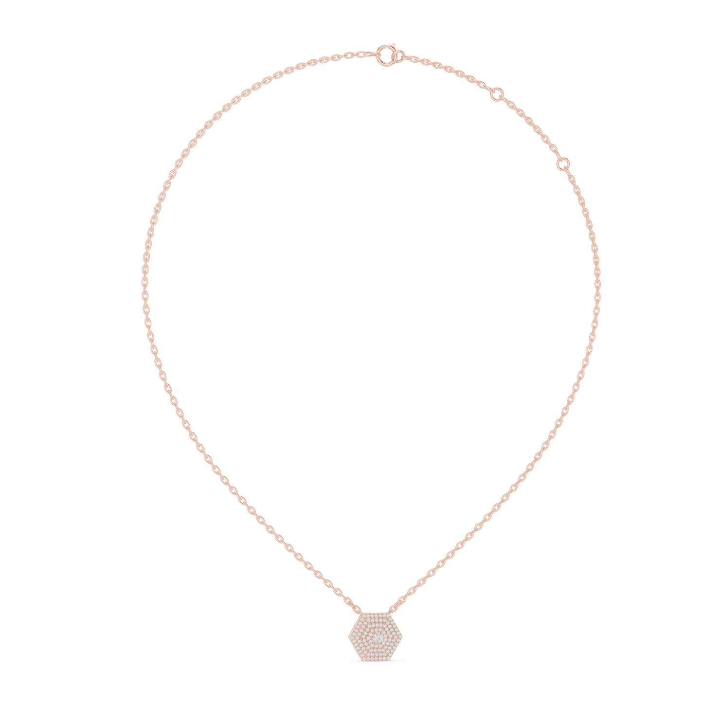 0.60 CTW Tiered Hexagon Multi-Halo Diamond Pendant