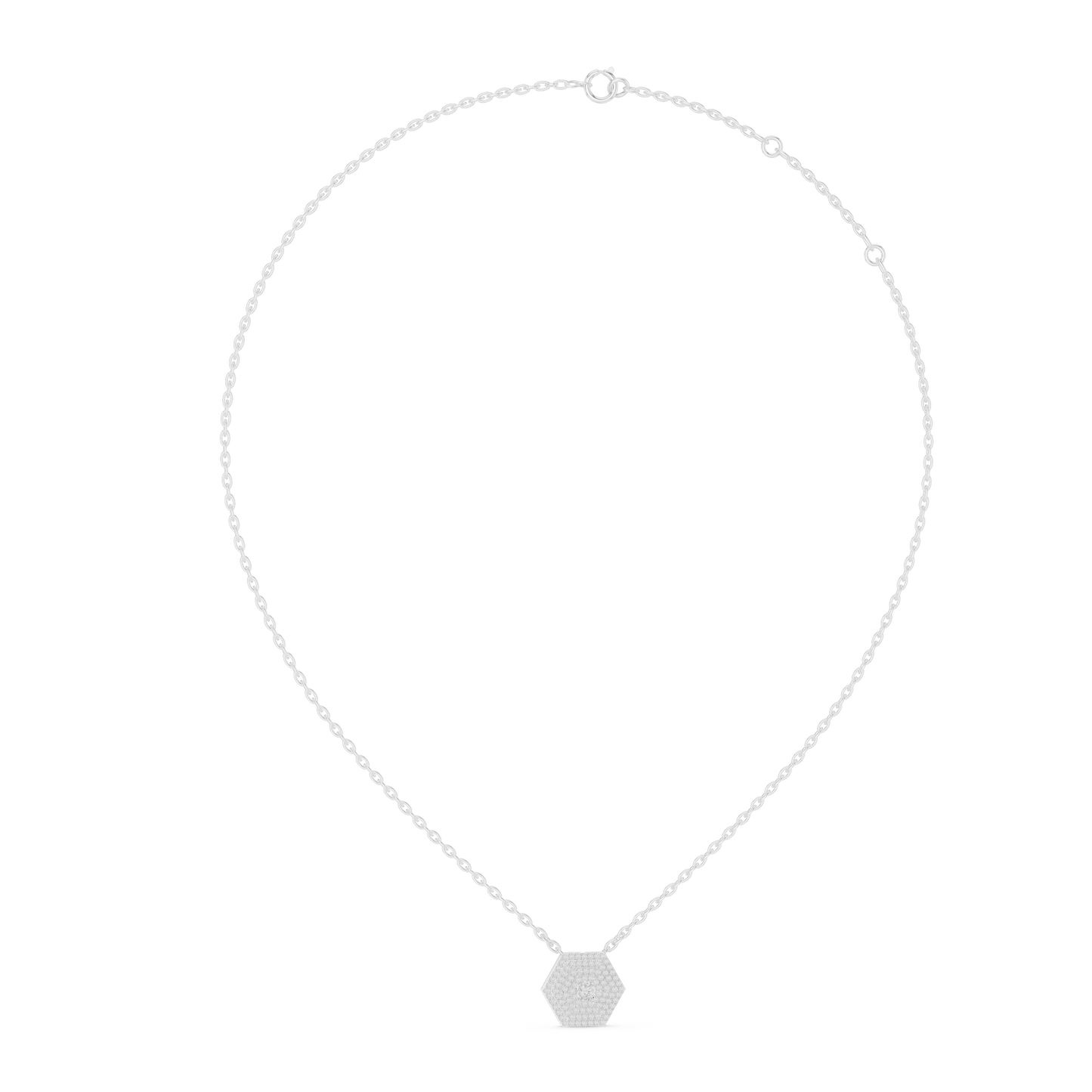 0.60 CTW Tiered Hexagon Multi-Halo Diamond Pendant
