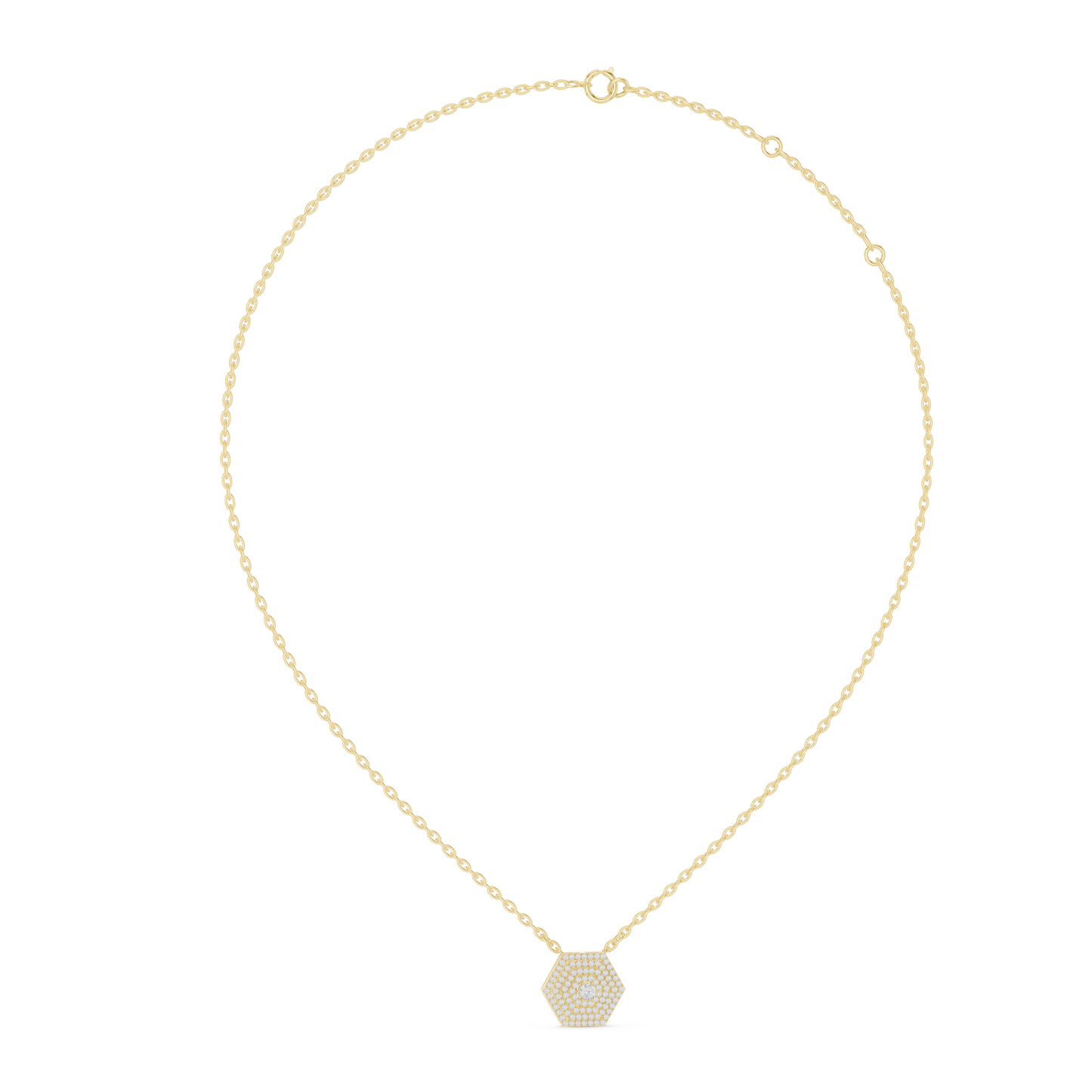 0.60 CTW Tiered Hexagon Multi-Halo Diamond Pendant