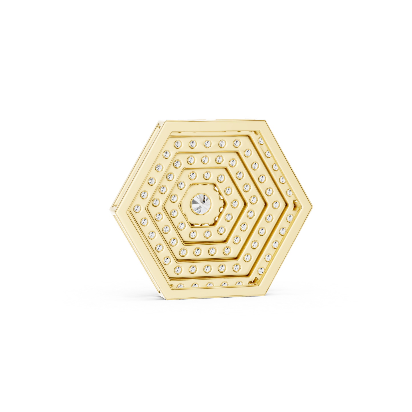 0.60 CTW Tiered Hexagon Multi-Halo Diamond Pendant