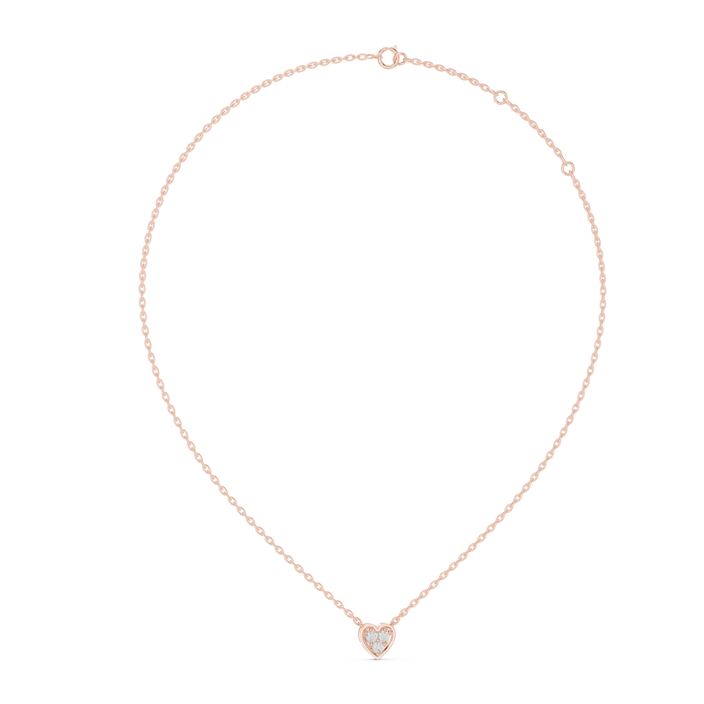 0.36 CTW Three-Stone Diamond Heart Pendant Necklace