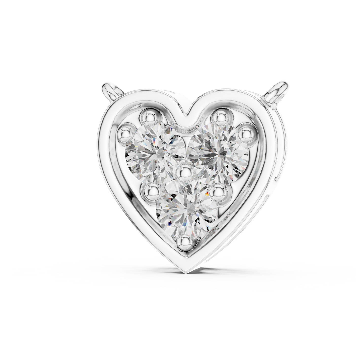 0.36 CTW Three-Stone Diamond Heart Pendant Necklace
