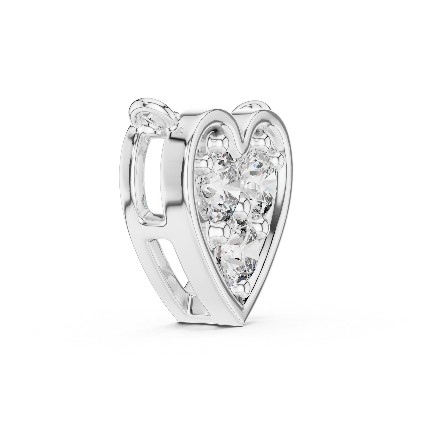 0.36 CTW Three-Stone Diamond Heart Pendant Necklace