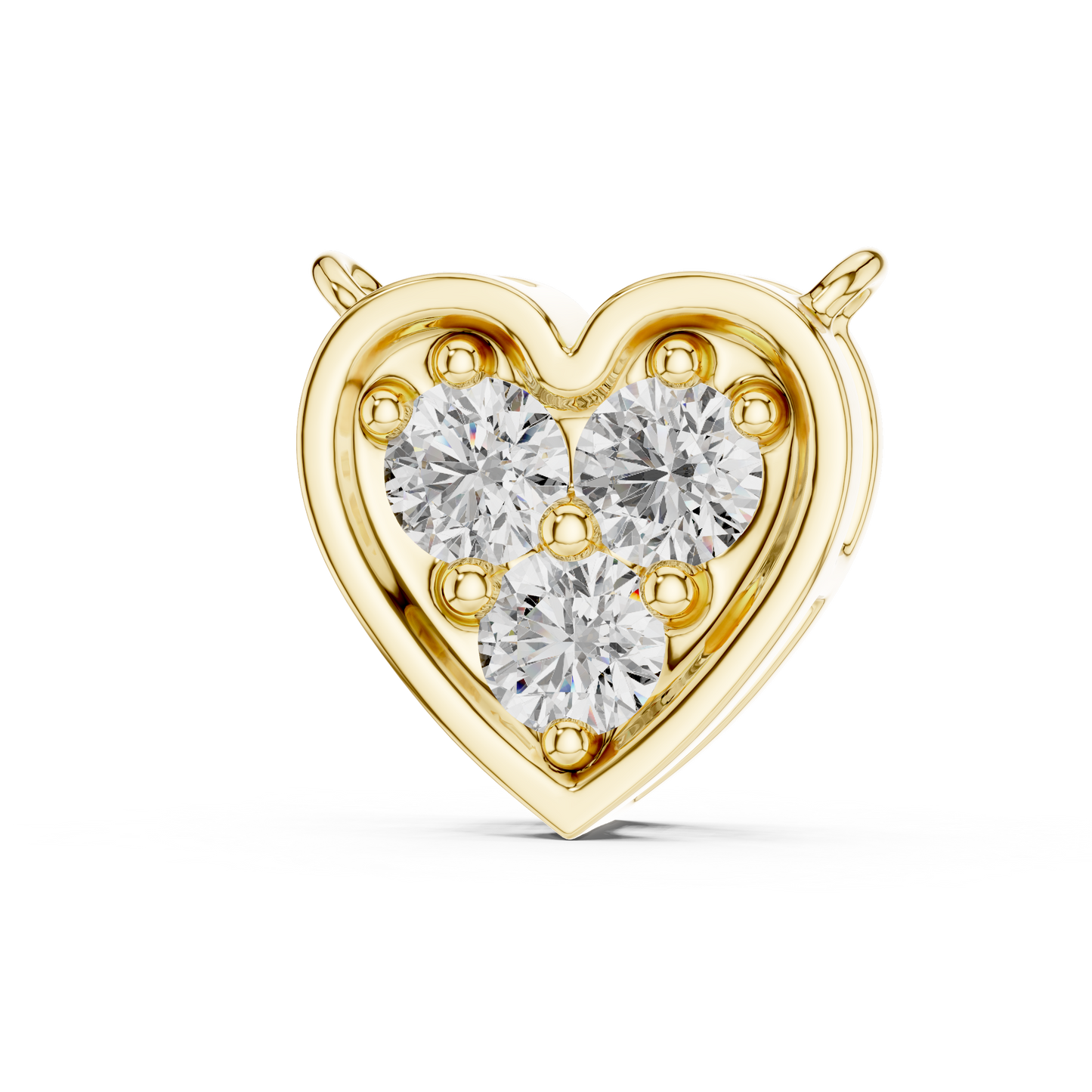0.36 CTW Three-Stone Diamond Heart Pendant Necklace