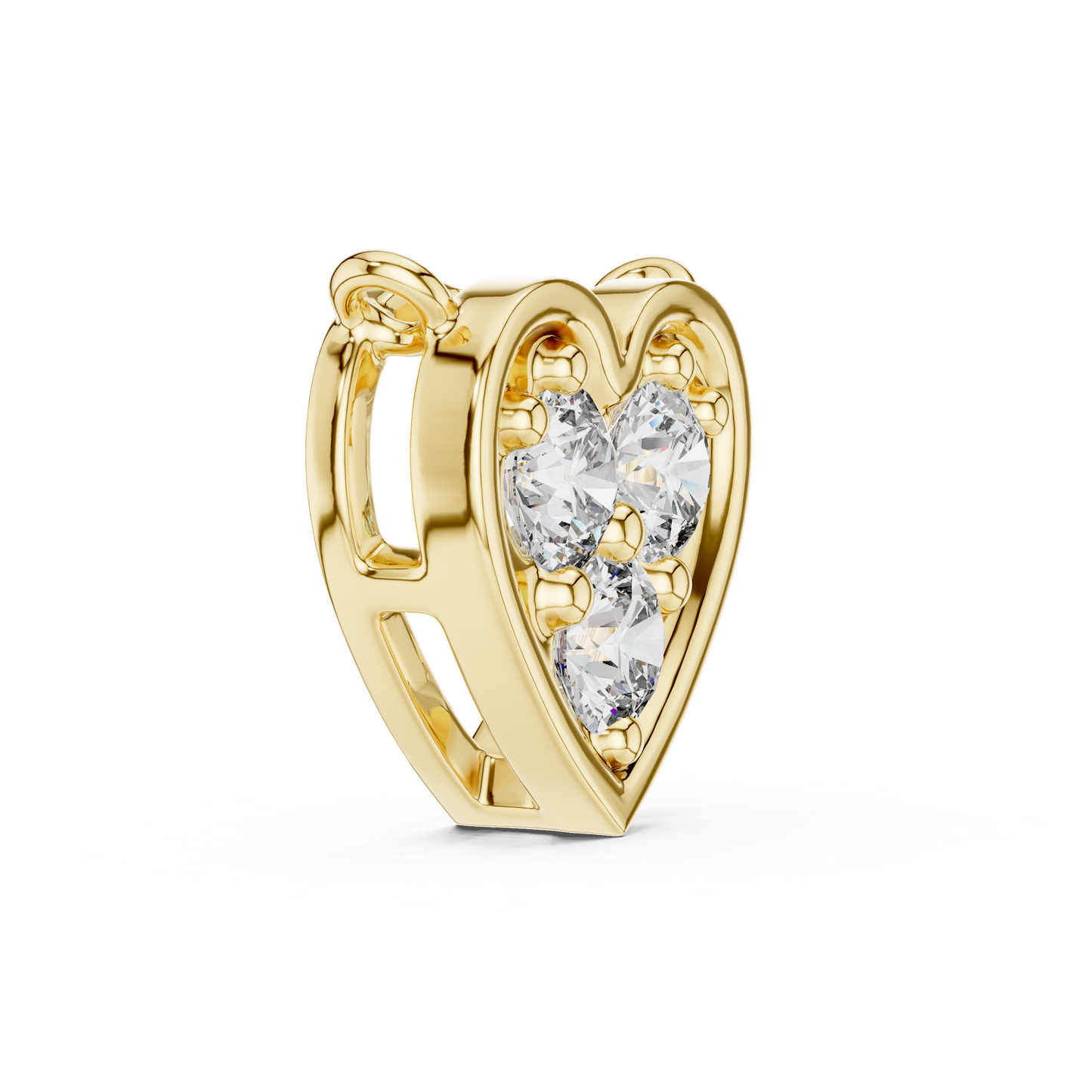 0.36 CTW Three-Stone Diamond Heart Pendant Necklace