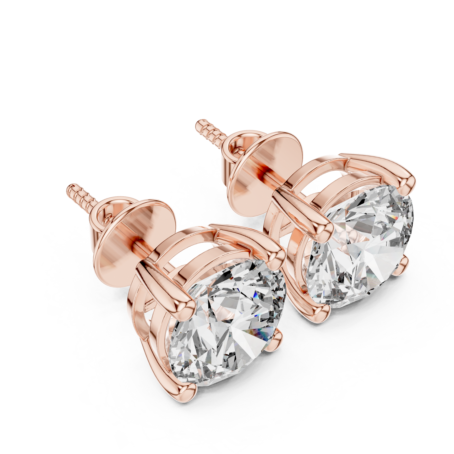 4.00 CTW Round Cut Lab-Grown Diamond Stud Earrings