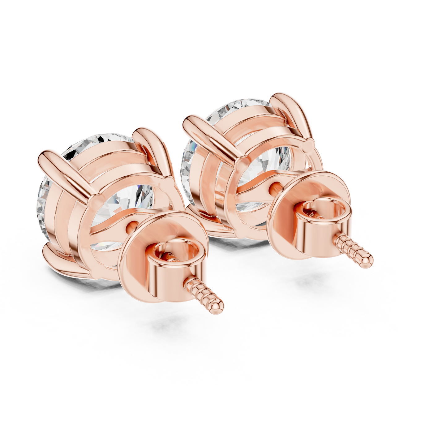 4.00 CTW Round Cut Lab-Grown Diamond Stud Earrings