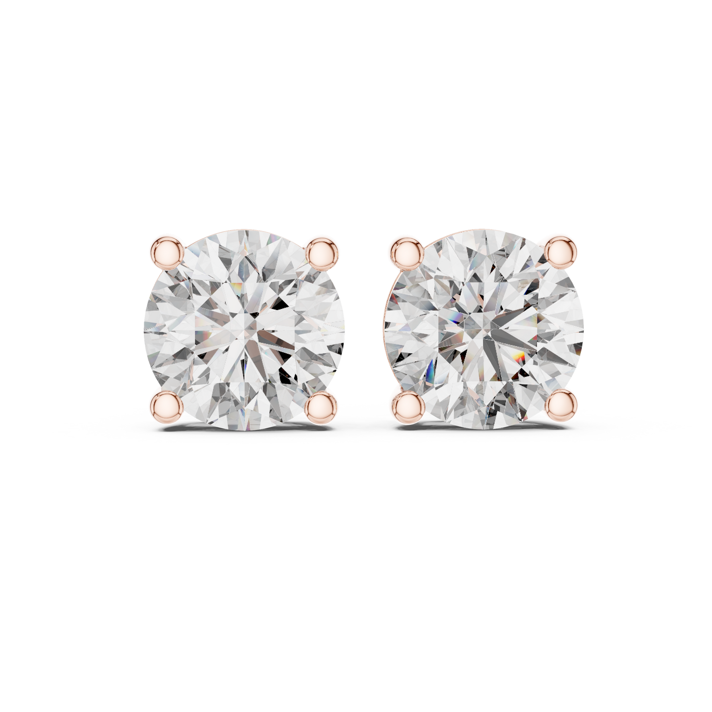 4.00 CTW Round Cut Lab-Grown Diamond Stud Earrings