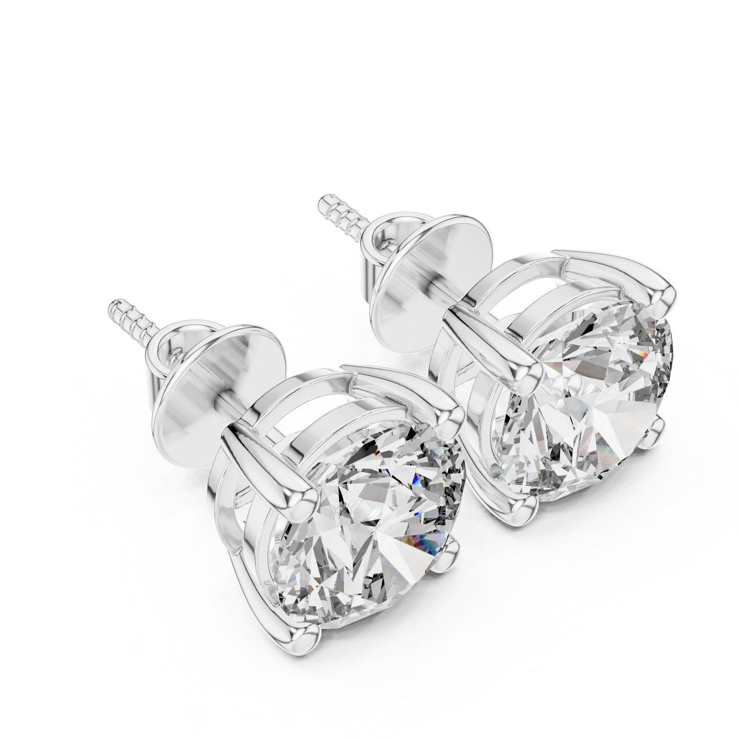 4.00 CTW Round Cut Lab-Grown Diamond Stud Earrings