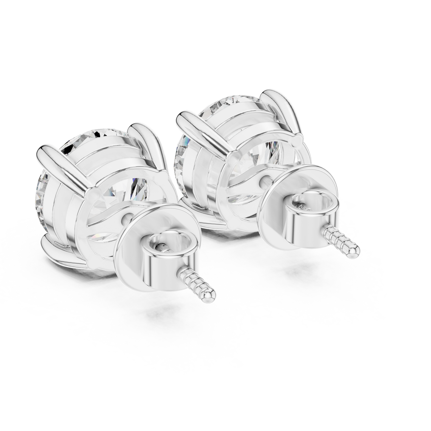 4.00 CTW Round Cut Lab-Grown Diamond Stud Earrings