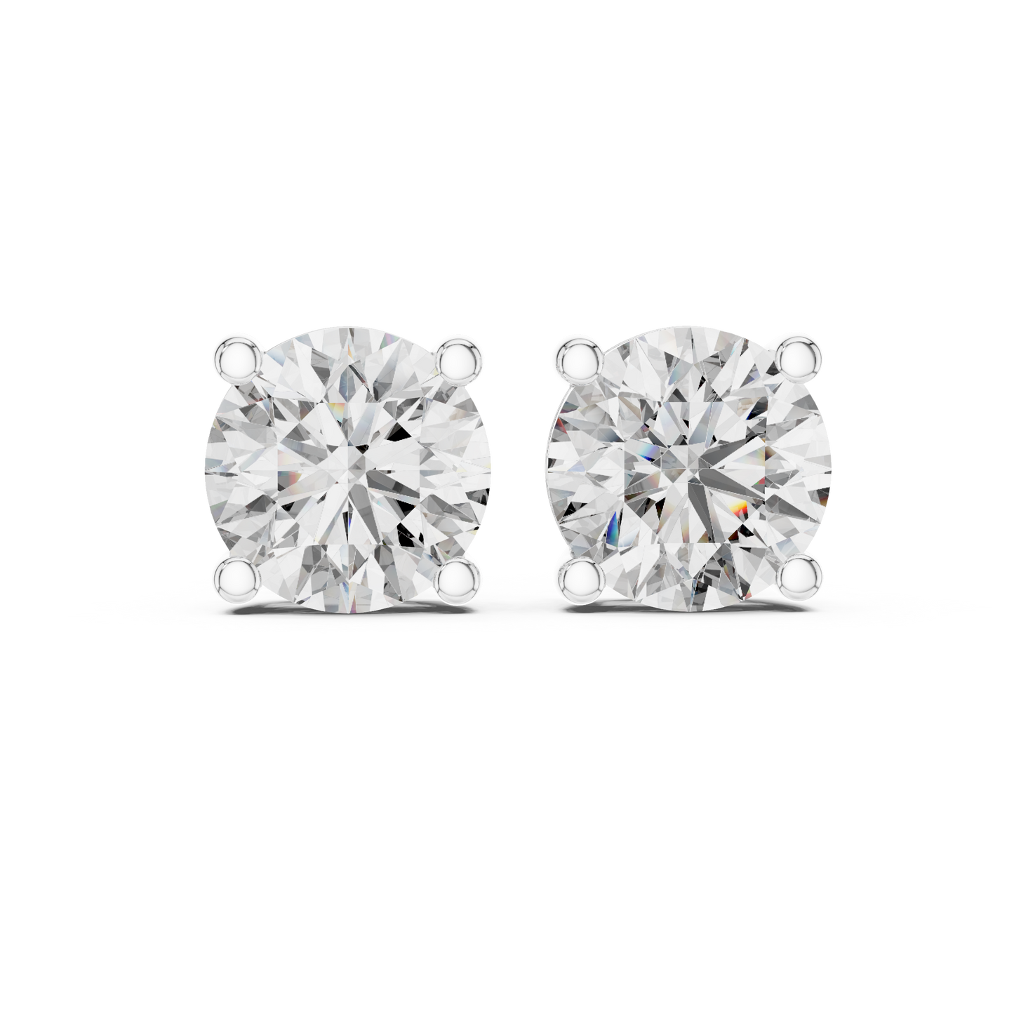 4.00 CTW Round Cut Lab-Grown Diamond Stud Earrings
