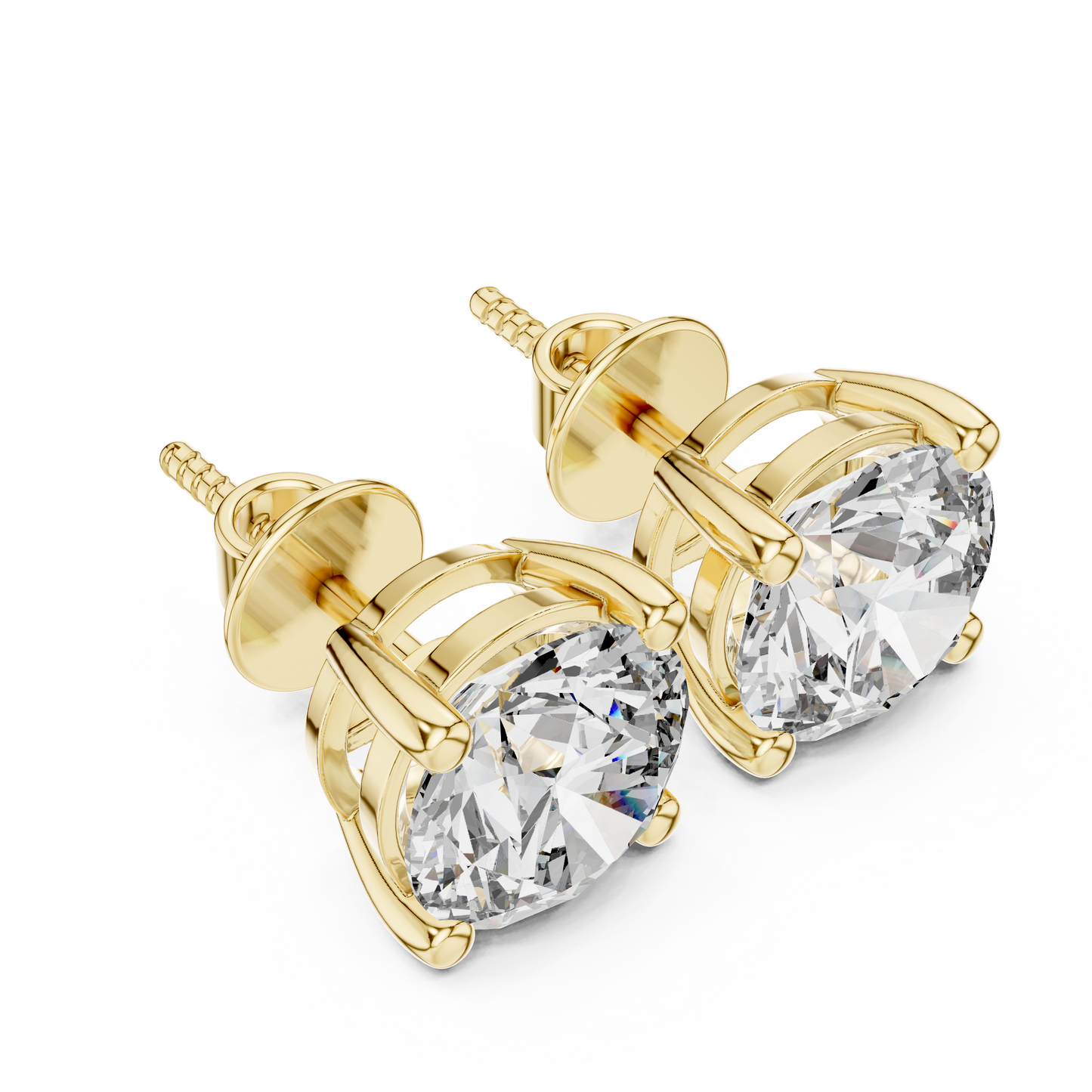 4.00 CTW Round Cut Lab-Grown Diamond Stud Earrings