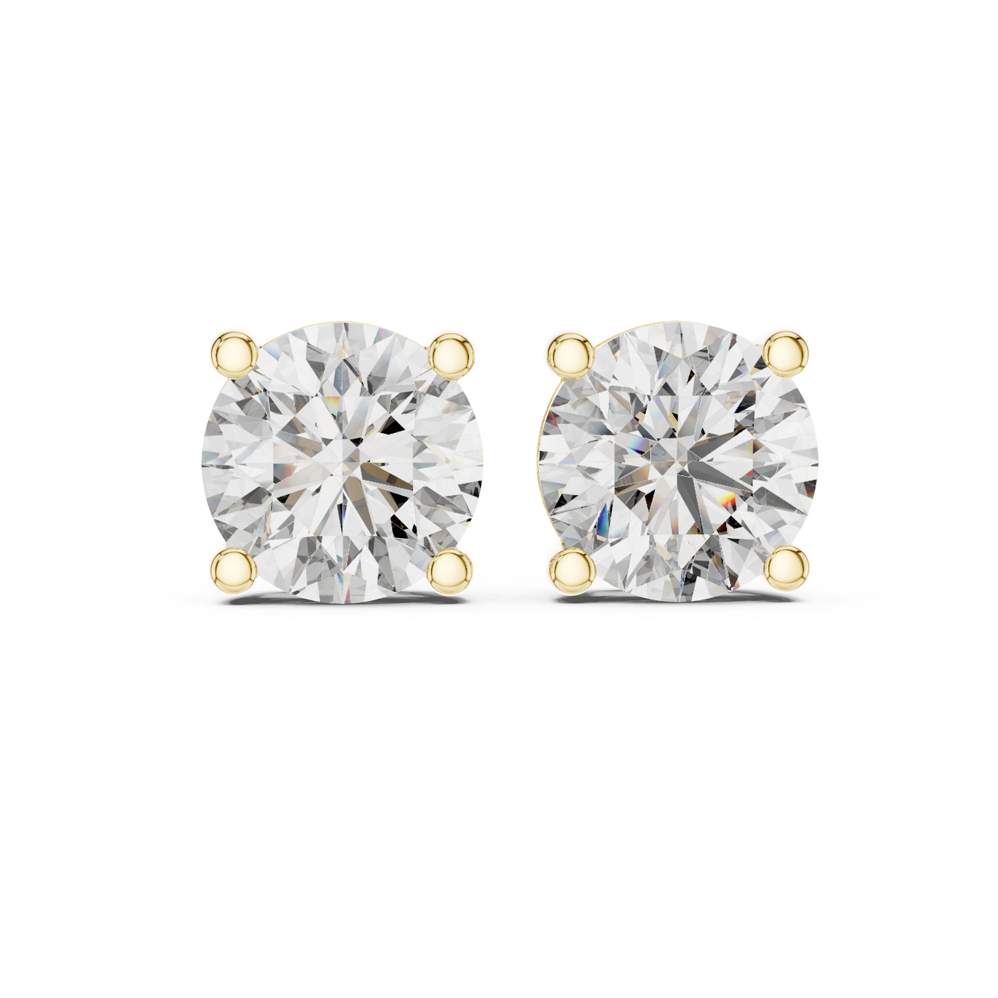 4.00 CTW Round Cut Lab-Grown Diamond Stud Earrings