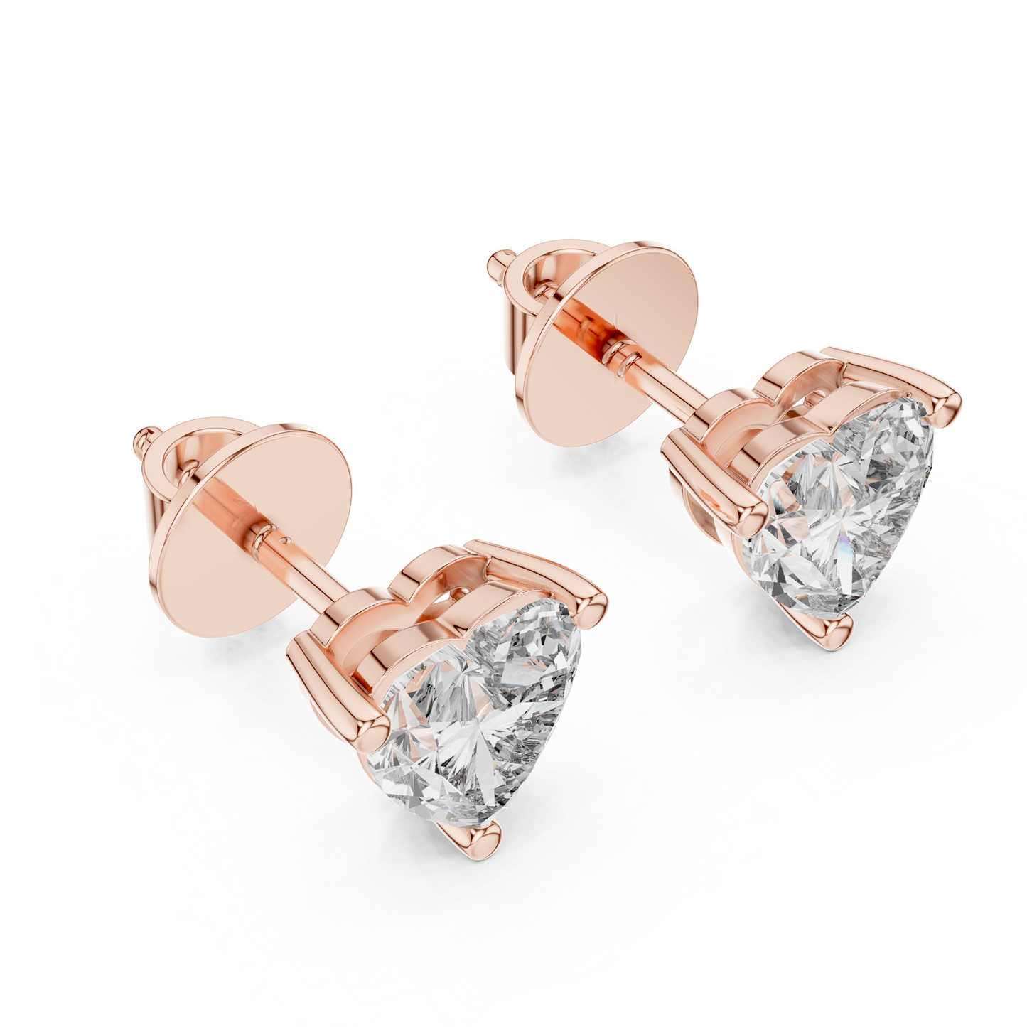 1.50 CTW Heart Cut Lab Diamond Stud Earrings
