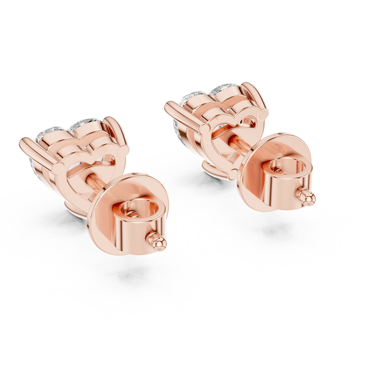 1.50 CTW Heart Cut Lab Diamond Stud Earrings