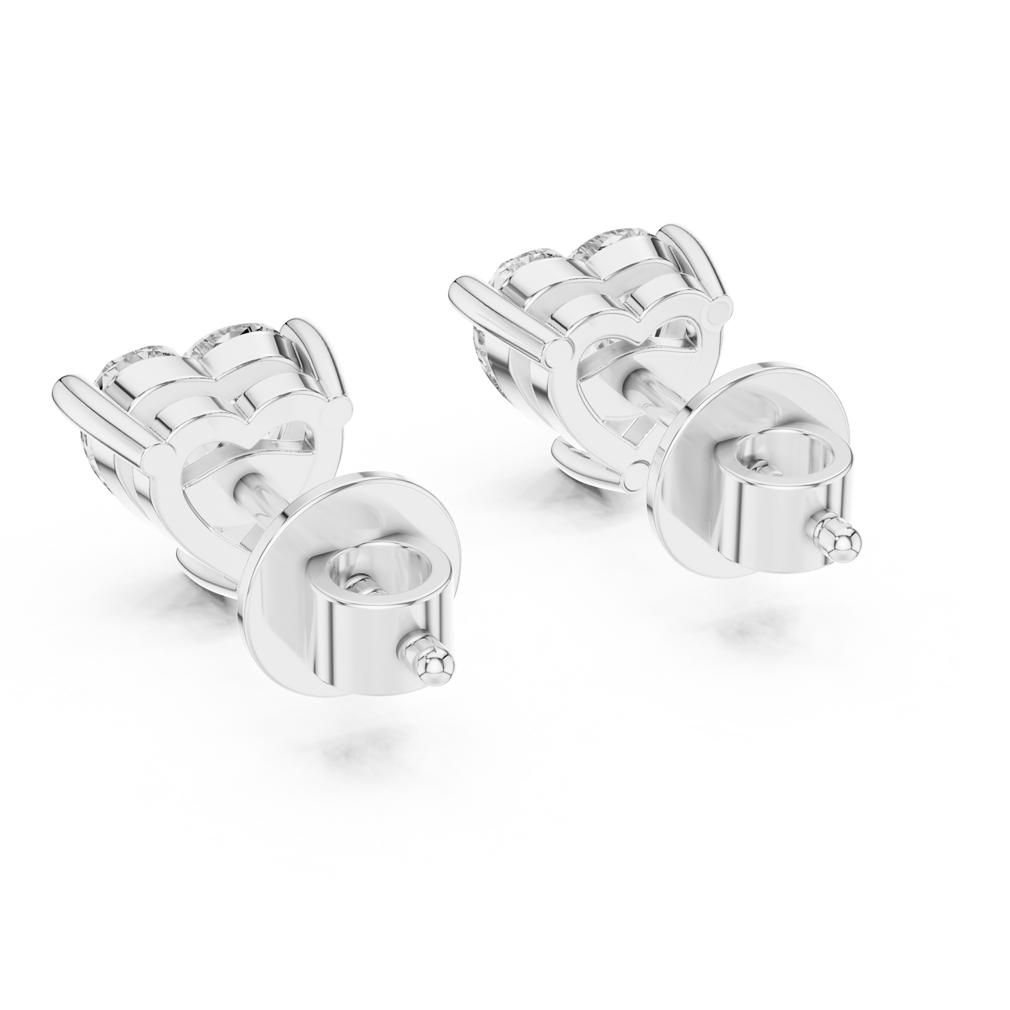 1.50 CTW Heart Cut Lab Diamond Stud Earrings
