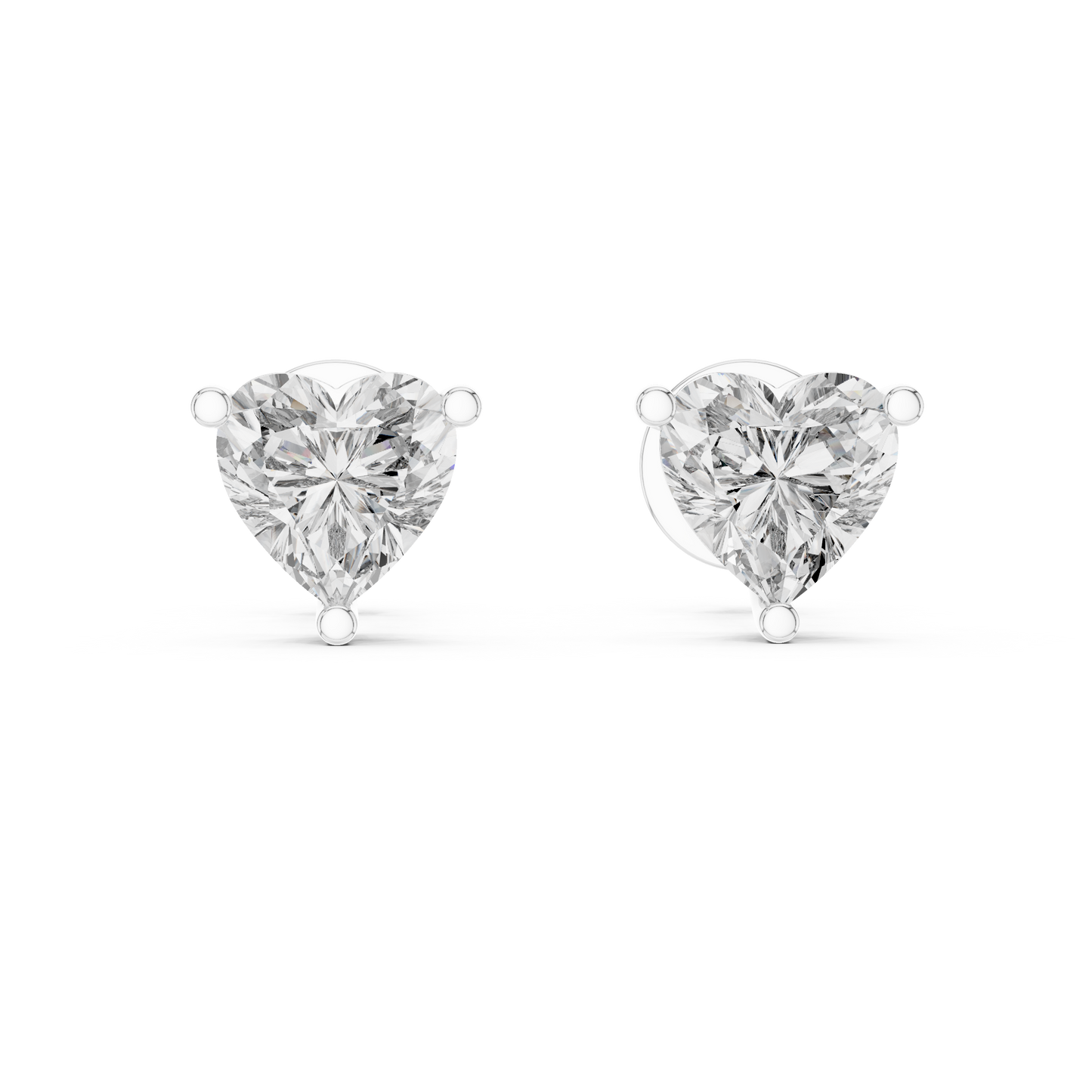 1.50 CTW Heart Cut Lab Diamond Stud Earrings