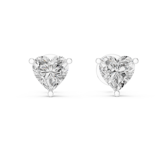 1.50 CTW Heart Cut Lab Diamond Stud Earrings