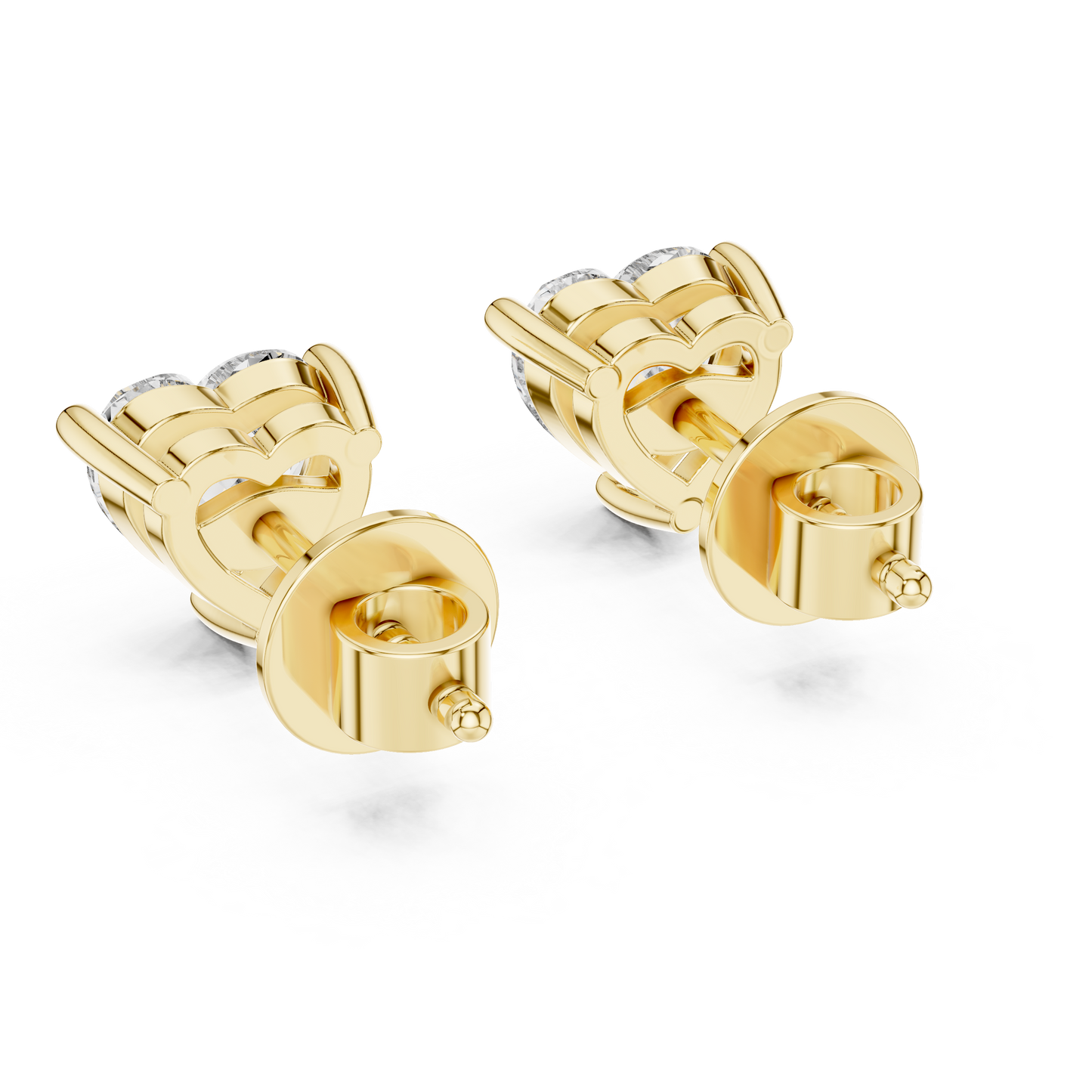 1.50 CTW Heart Cut Lab Diamond Stud Earrings