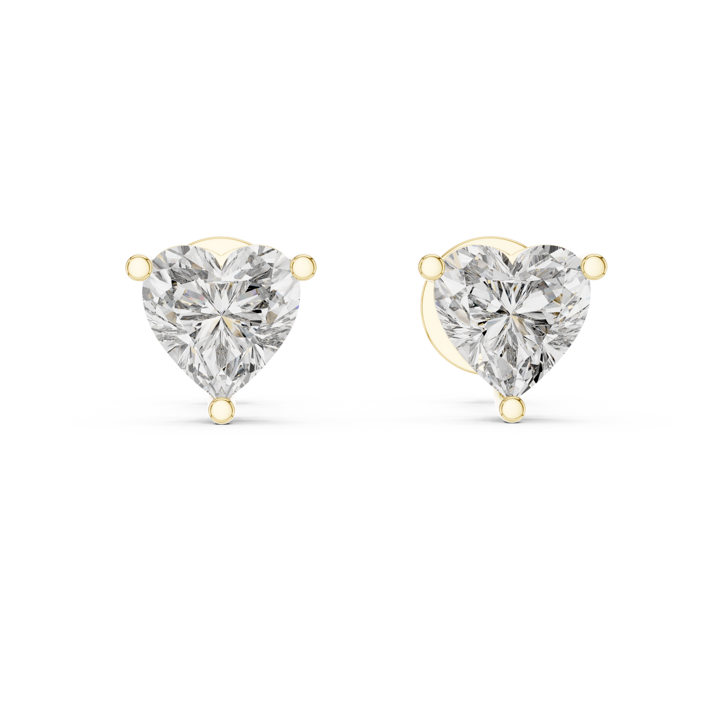 1.50 CTW Heart Cut Lab Diamond Stud Earrings