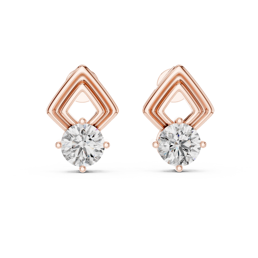 2.50 CTW Round Diamond Geometric Drop Earrings