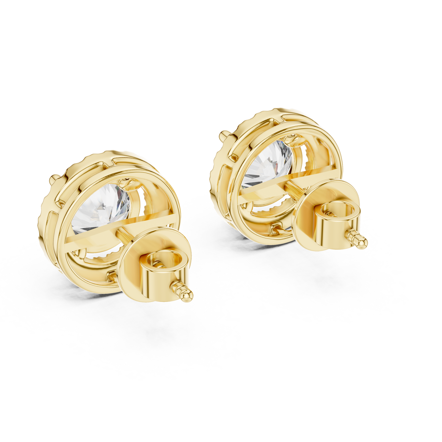 2.90 CTW Round Lab-Grown Diamond Halo Stud Earrings