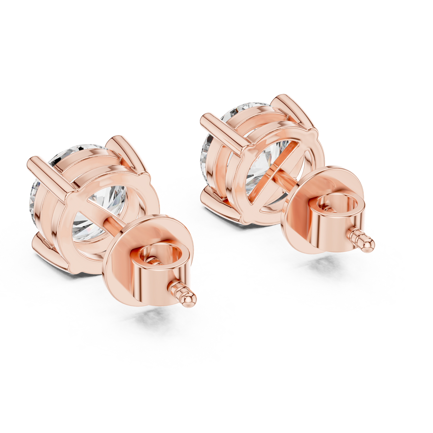 2.50 CTW Round Lab-Grown Diamond Solitaire Stud Earrings