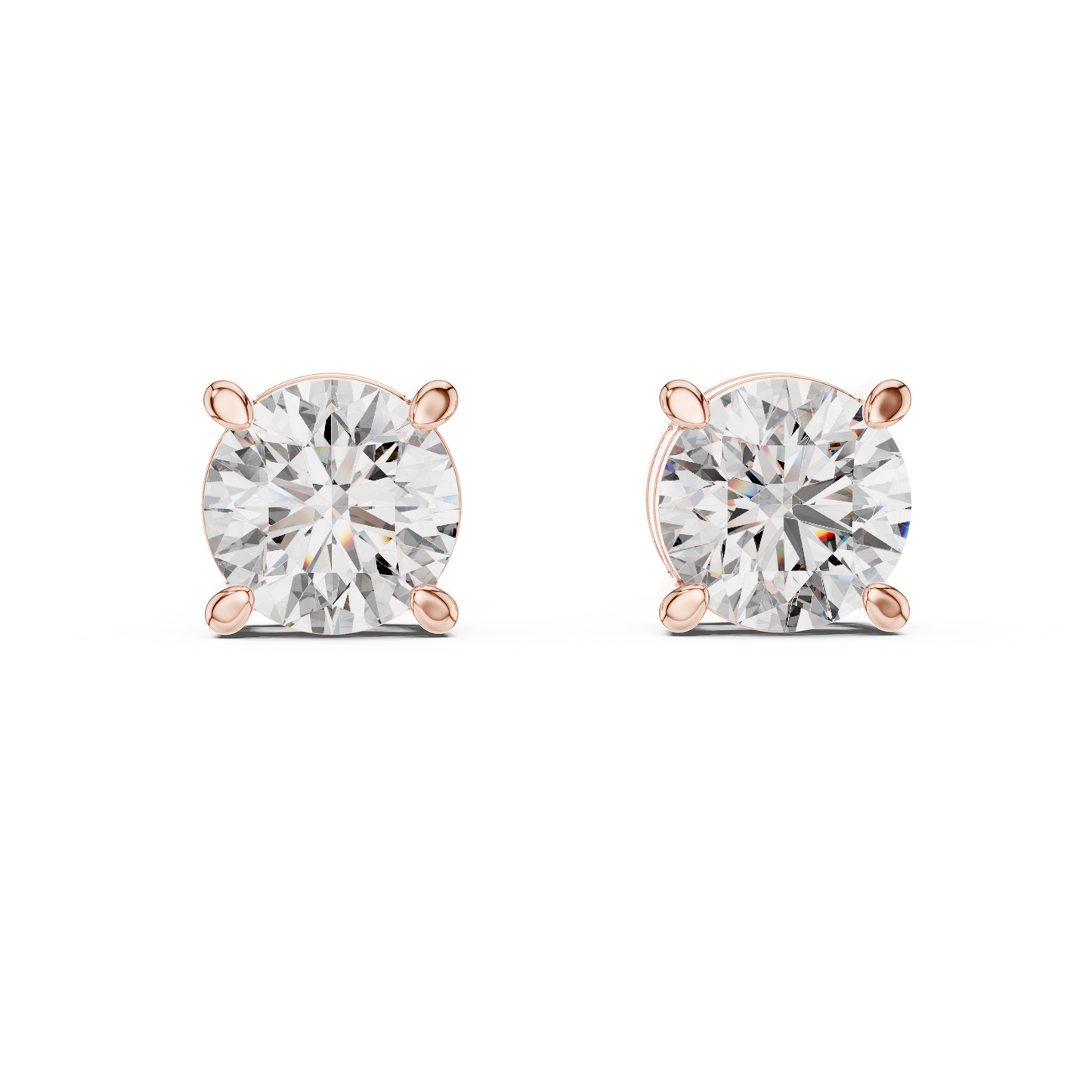 2.50 CTW Round Lab-Grown Diamond Solitaire Stud Earrings
