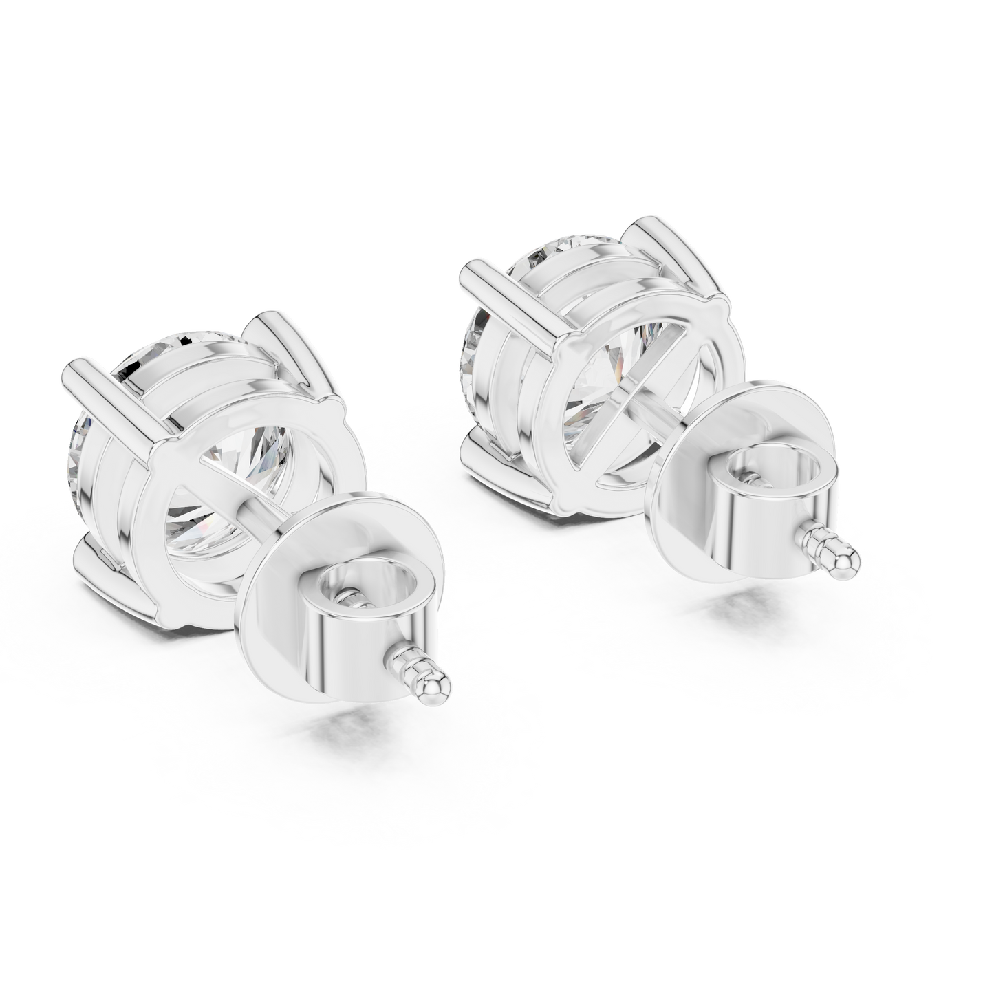 2.50 CTW Round Lab-Grown Diamond Solitaire Stud Earrings